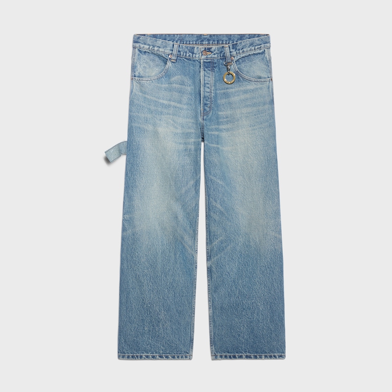 WIDE LEG JEANS 001 IN cotton denim - CLEAR WATERFALL -  - 1 | CELINE