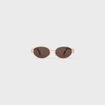 Triomphe Metal 01 Sunglasses in Metal - ROSE GOLD / BROWN -  - tileIndex | CELINE