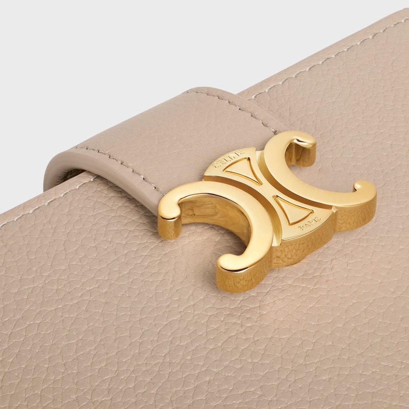 ACCORDEON CARD HOLDER NINO IN SUPPLE GRAINED CALFSKIN - SAFARI - COIN AND CARD HOLDERS - 1 | CELINE