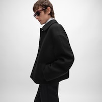 jacket IN DOUBLE-FACE WOOL FELT - BLACK -  - 2 | CELINE
