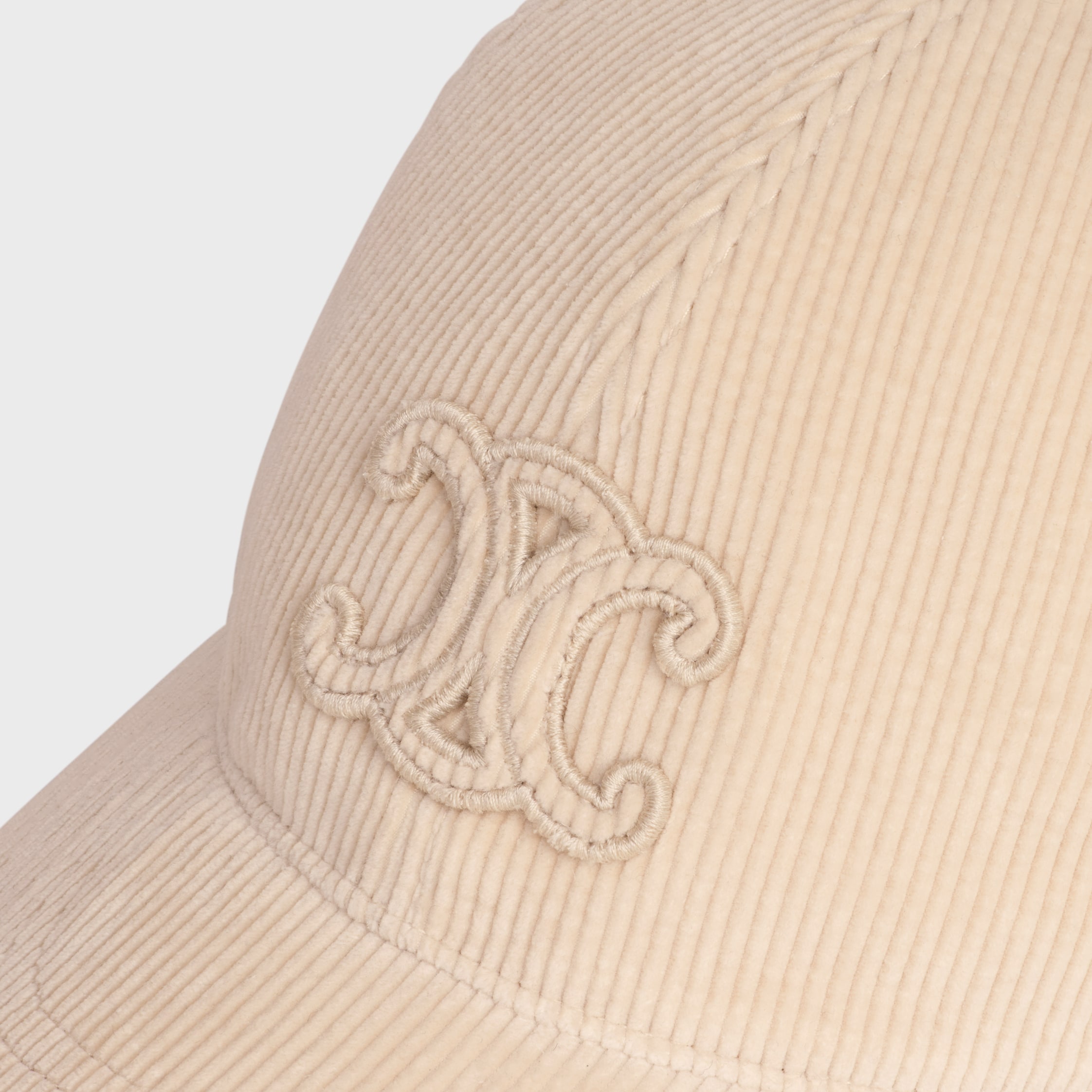 Triomphe baseball cap in corduroy - CREME | CELINE