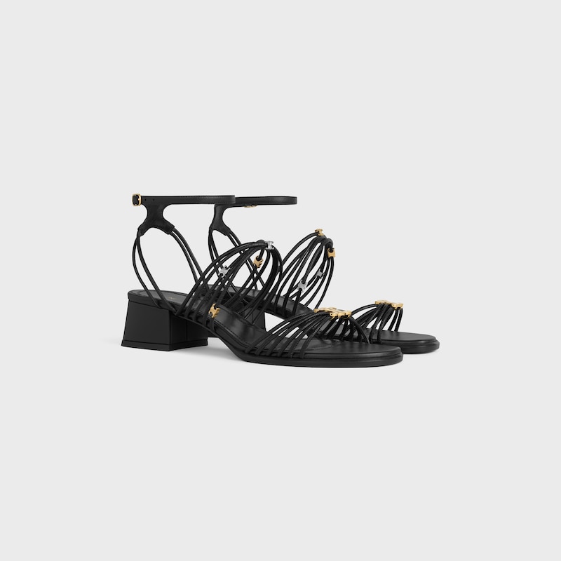 SANDALE &Agrave; TALON CL&Eacute;MENCE EN CUIR DE CH&Egrave;VRE - Noir -  - 1 | CELINE