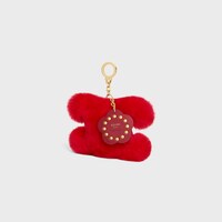 トリオンフ 梅モチーフ付き ポンポンチャーム / シアリング＆カーフスキン (オンラインストア・一部店舗限定) - レッド - チャーム・キーホルダー&ストラップ - 2 | CELINE