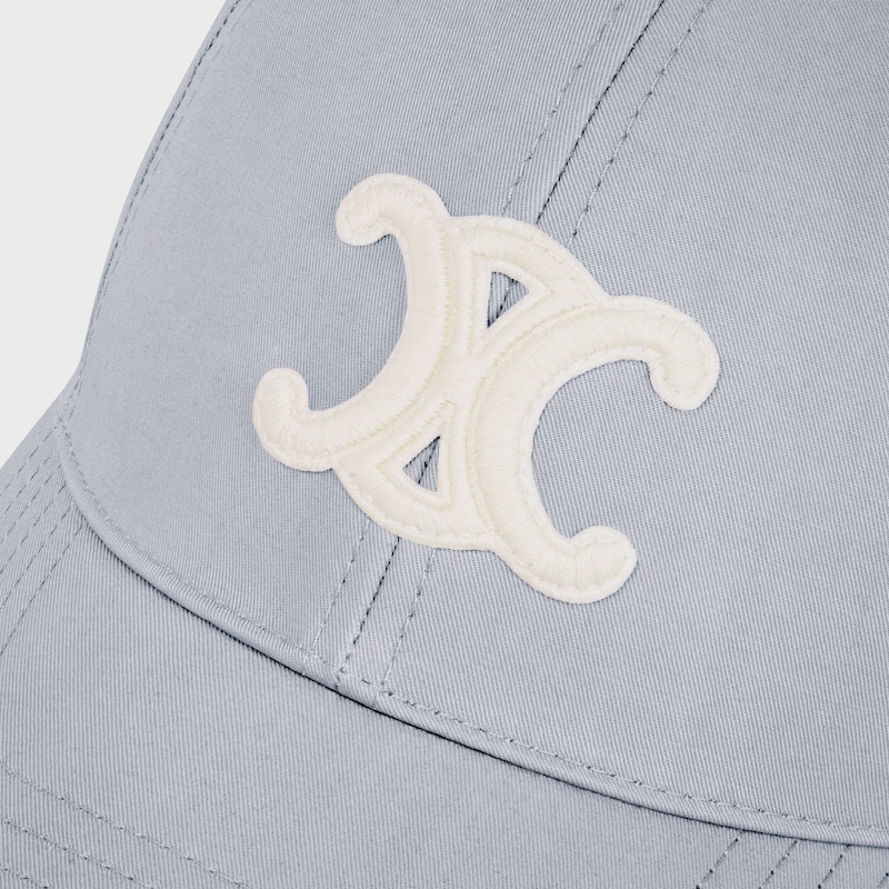triomphe baseball cap in cotton - PEARL GREY -  - 1 | CELINE