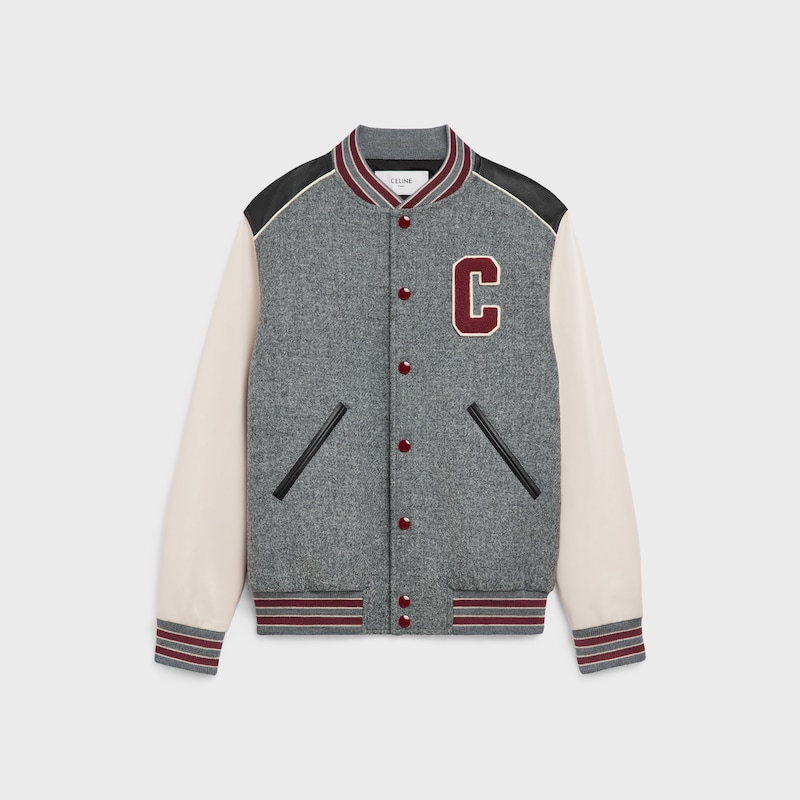CAZADORA TEDDY CL&Aacute;SICA DE TRICOTINA DE LANA - GRIS/NEGRO/MULTICOLOR -  - 1 | CELINE