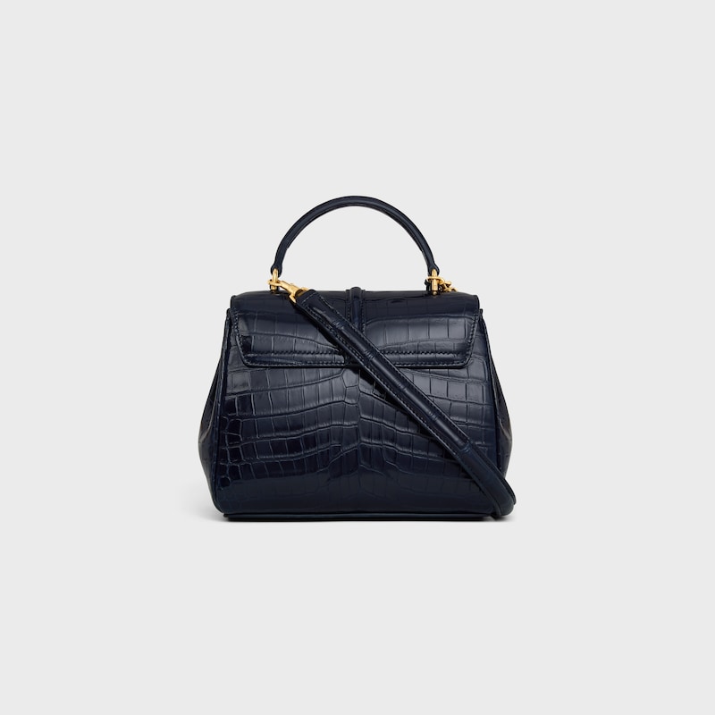 MINI 16 in porosus crocodile - NAVY BLUE - MORE LINES - 1 | CELINE