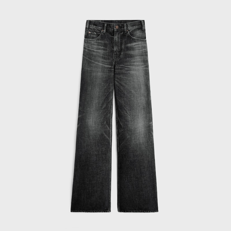 flared surf jeans in black ice rinse denim - BLACK ICE RINSE -  - 1 | CELINE