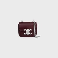 MINI CHAIN CLAUDE IN Shiny calfskin - Deep Burgundy - NEW - 1 | CELINE