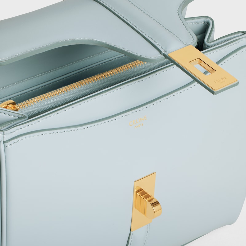 Small 16 Bag in satinated calfskin - SOFT BLUE - TOP-HANDLE BAGS - 1 | CELINE
