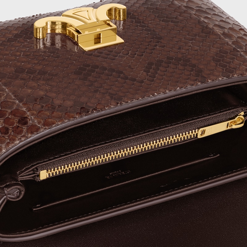 TEEN NINO BAG IN PYTHON - HICKORY - CROSS-BODY BAGS - 1 | CELINE