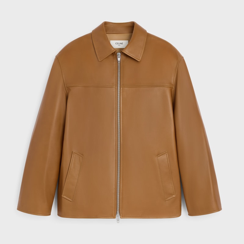 jacket IN plong&eacute; lambskin - TOBACCO -  - 1 | CELINE