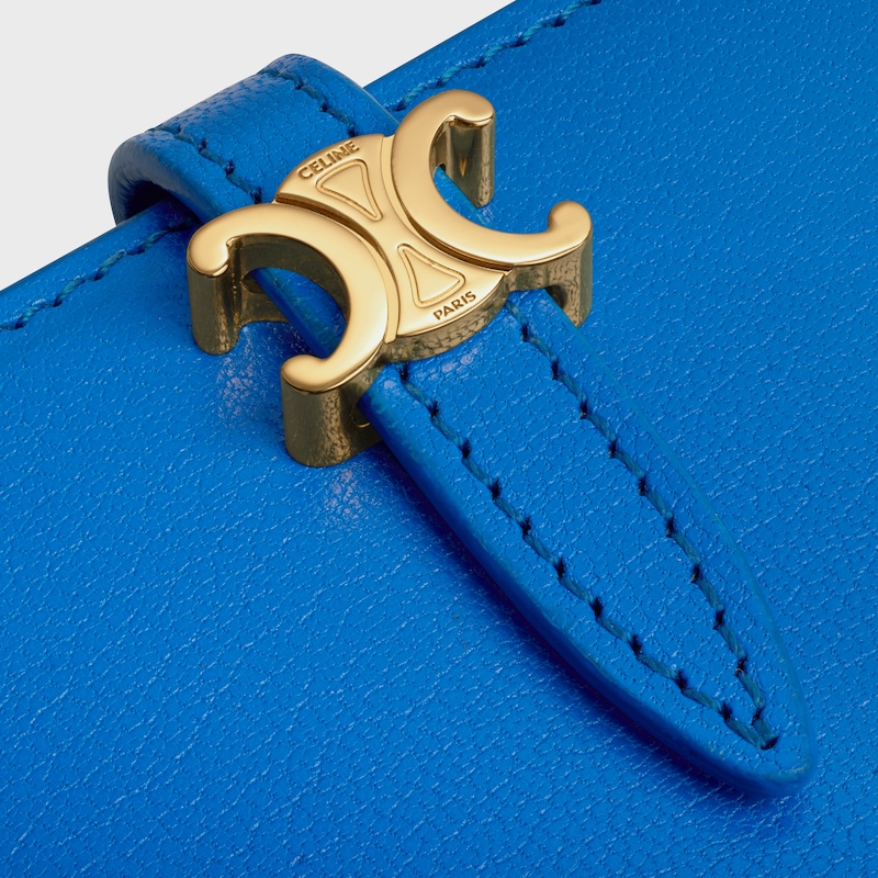 BI-FOLD CARD HOLDER TRIOMPHE PONTET IN GOATSKIN - ULTRA BLUE - COIN AND CARD HOLDERS - 1 | CELINE
