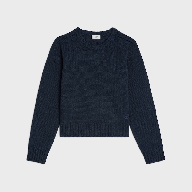 crewneck sweater IN SEAMLESS CASHMERE - NAVY -  - 1 | CELINE