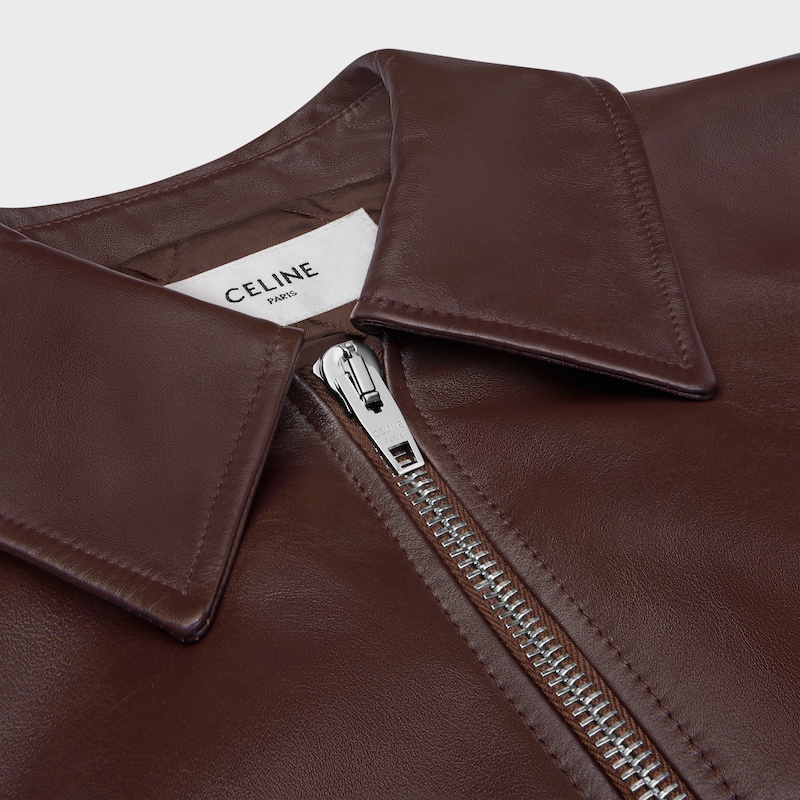 CHAQUETA TEDDY DE PIEL DE BECERRO - Chocolate -  - 1 | CELINE