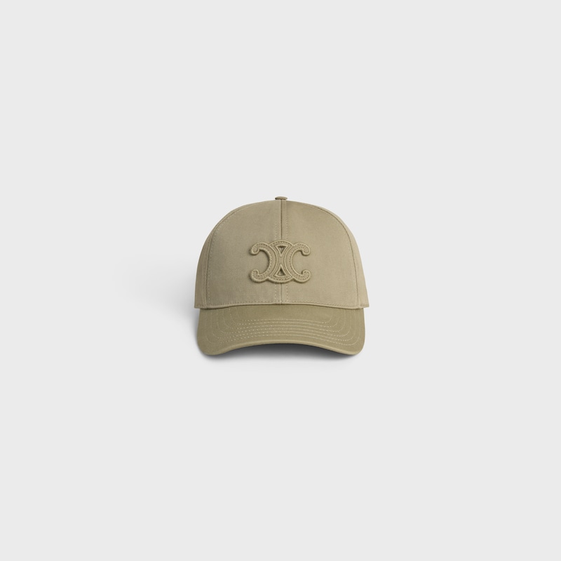 triomphe baseball cap in washed cotton - OLIVE -  - 1 | CELINE