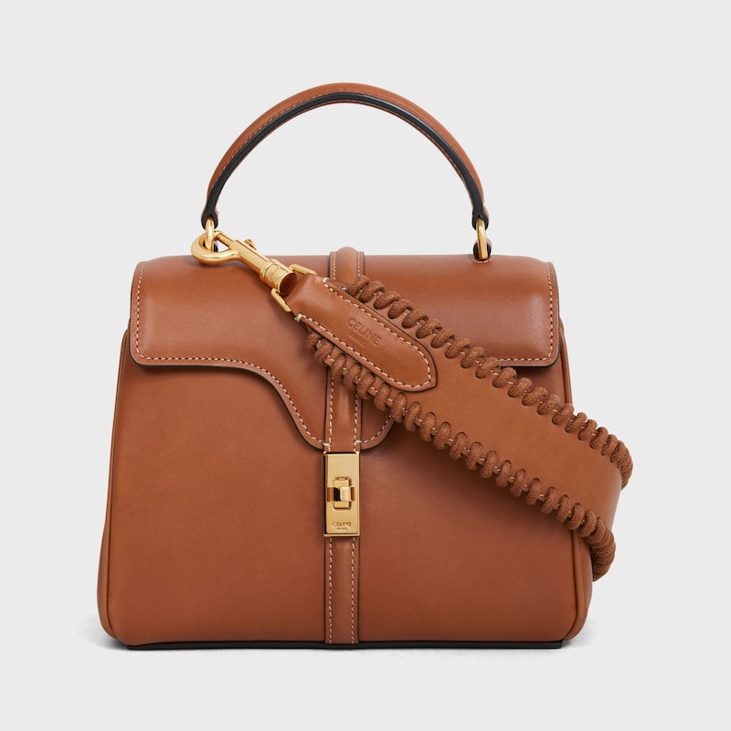 BRAIDED STRAP in NATURAL CALFSKIN with Gold Finishing - TAN - CHARMS AND ACCESSORIES - 1 | CELINE