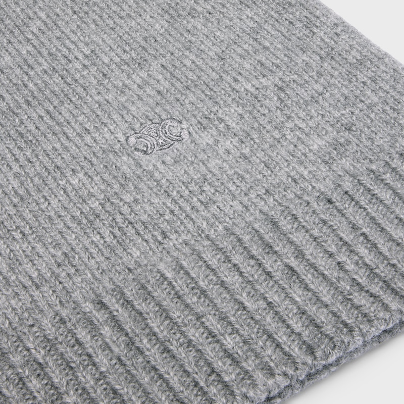 turtleneck sweater IN SEAMLESS CASHMERE - MEDIUM GREY -  - 1 | CELINE