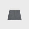 trapeze mini skirt in wool cloth - MEDIUM GREY -  - 2 | CELINE