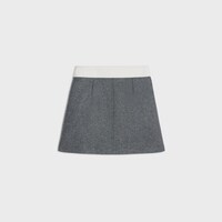 trapeze mini skirt in wool cloth - MEDIUM GREY -  - 2 | CELINE