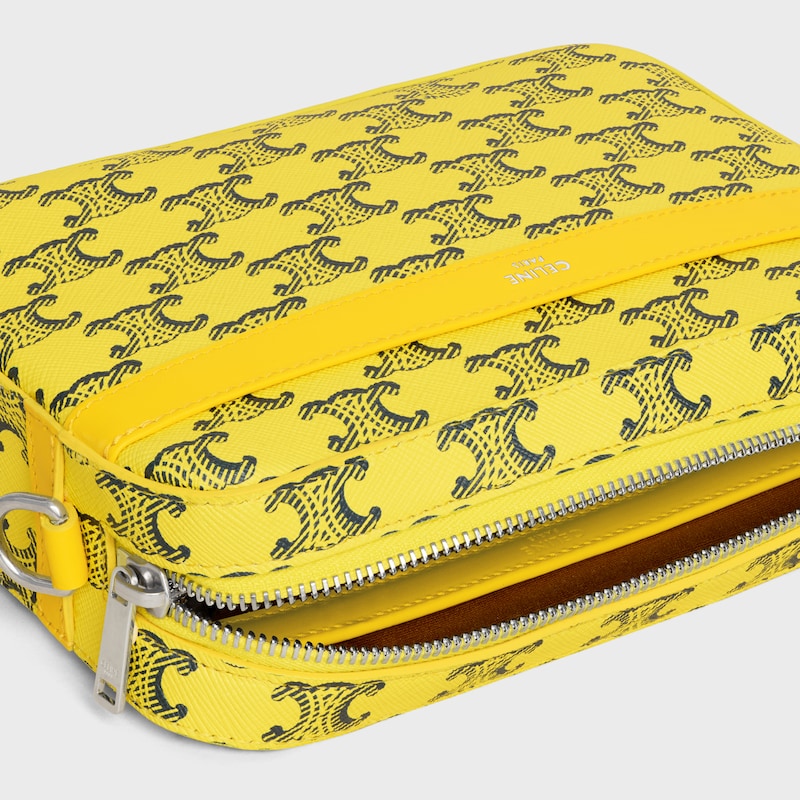 BOLSO MESSENGER PEQUE&Ntilde;O DE LONA TRIOMPHE Y PIEL DE BECERRO - ULTRAMARILLO - BOLSOS EN BANDOLERA - 1 | CELINE