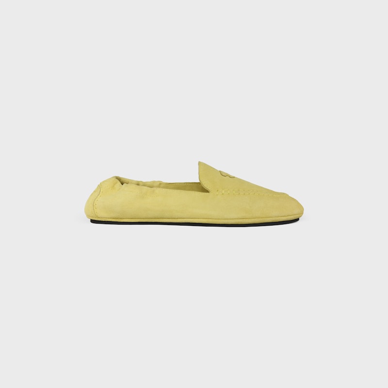 ADAM LOAFER IN SUEDE CALFSKIN - PALE YELLOW -  - 1 | CELINE