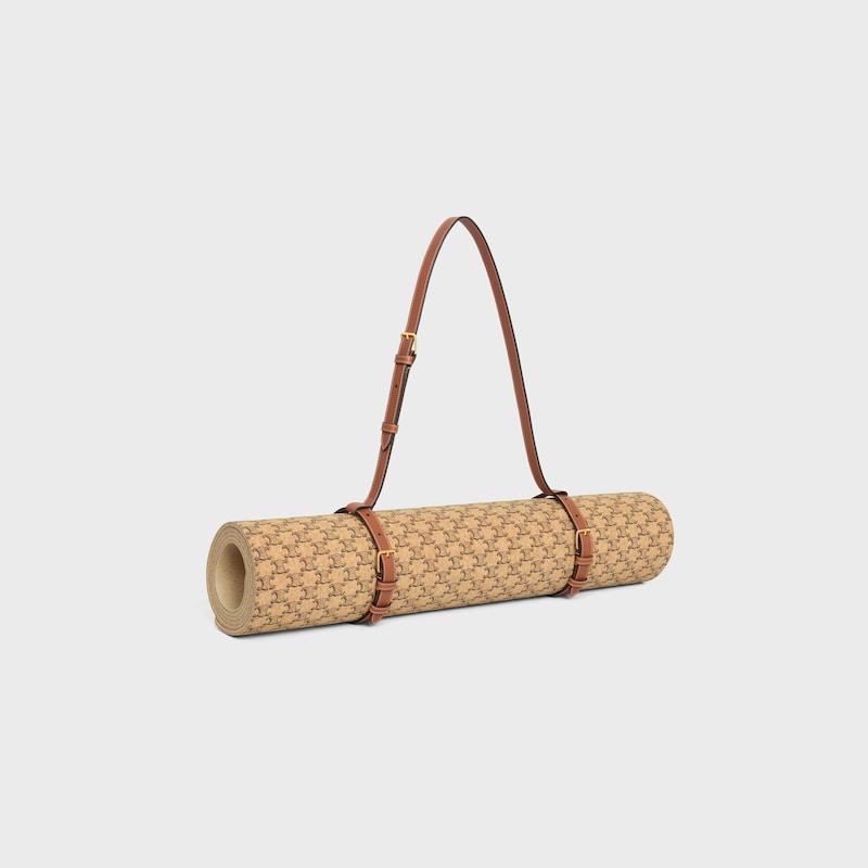 YOGA MAT IN CORK WITH TRIOMPHE ALL-OVER PRINT - NATURAL - HOME - 1 | CELINE