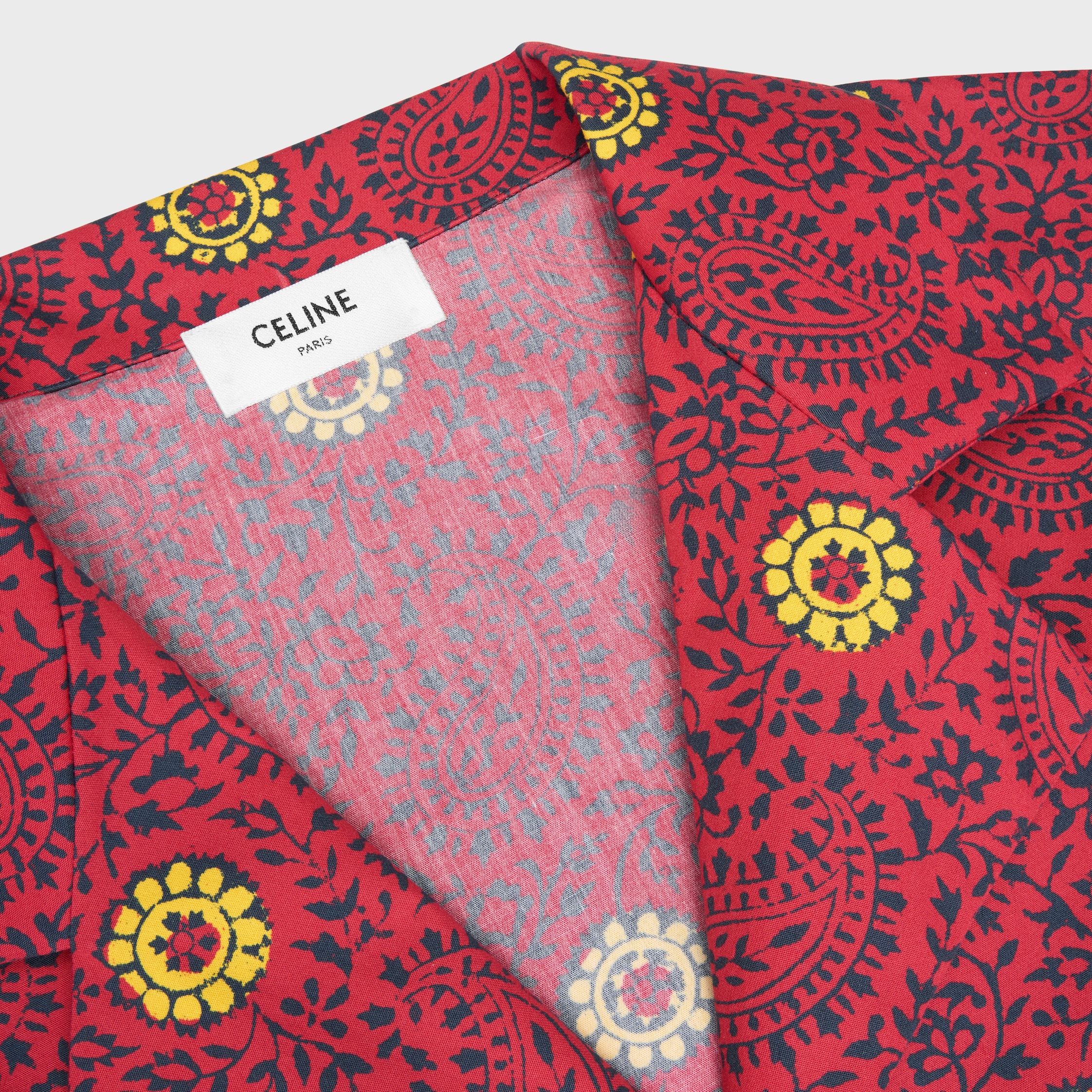 SCOUT SHIRT IN COTTON TAFFETA - RED/NAVY/YELLOW | CELINE