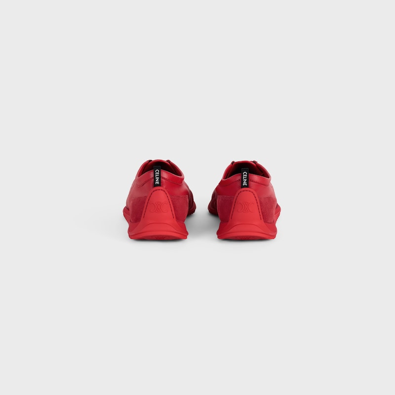 SNEAKER SOFT EN CUIR D'AGNEAU STRETCH, CUIR DE VEAU VELOURS ET CUIR D'AGNEAU - ULTRA ROUGE -  - 1 | CELINE