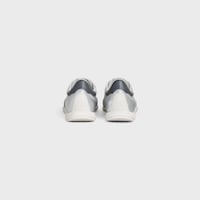 CELINE RACER - LOW TOP SNEAKER WITH TRIOMPHE IN NYLON, LAMINATED CALFSKIN AND CALFSKIN - LIGHT GREY/SILVER -  - 2 | CELINE