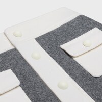 trapeze mini skirt in wool cloth - MEDIUM GREY -  - 2 | CELINE