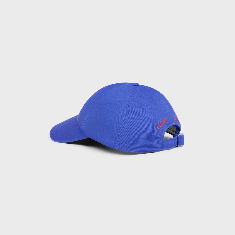 casquette baseball vivienne twill de coton - BLUE / RED -  - 1 | CELINE
