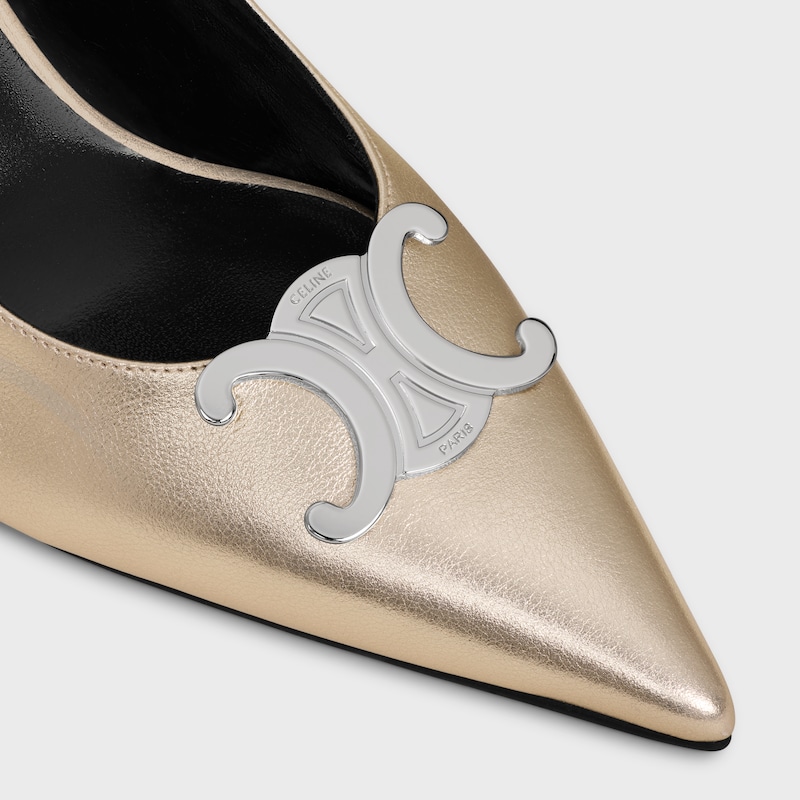 ZAPATO DE SAL&Oacute;N CELINE ALMA TRIOMPHE DE PIEL DE BECERRO LAMINADA - PLATINO -  - 1 | CELINE
