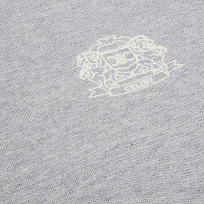 blason sweatshirt IN cashmere cotton - GREY MELANGE/CREAM -  - 1 | CELINE