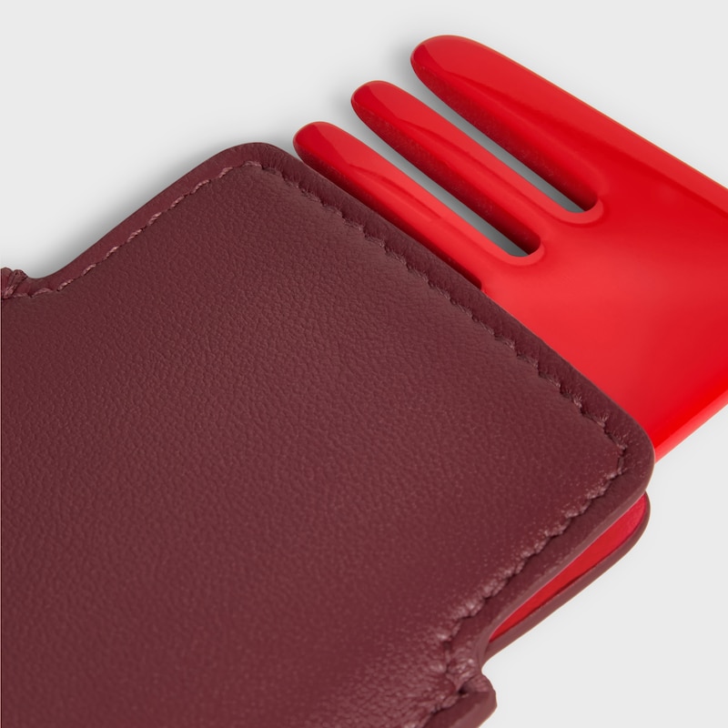 Small Hair Comb With Case in Smooth Calfskin - SYRAH / ULTRA RED - BEAUTY ACCESSORIES - 1 | CELINE