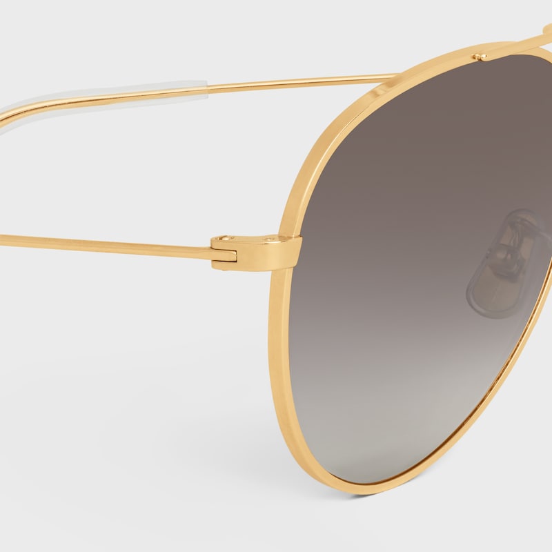 METAL FRAME 01 SUNGLASSES IN METAL WITH POLARIZED LENSES - Gold/Gradient Grey -  - 1 | CELINE