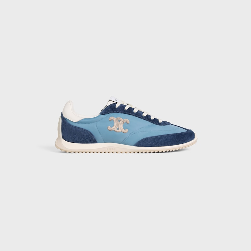 SNEAKER BASSA RACER CELINE CON TRIOMPHE IN NYLON, PELLE DI VITELLO SCAMOSCIATA E PELLE DI VITELLO - Blu denim / Blu navy -  - 1 | CELINE