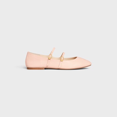 LES BALLERINES CELINE DOUBLE STRAP BALLERINA  IN LAMBSKIN - LIGHT PINK -  - 3 | CELINE