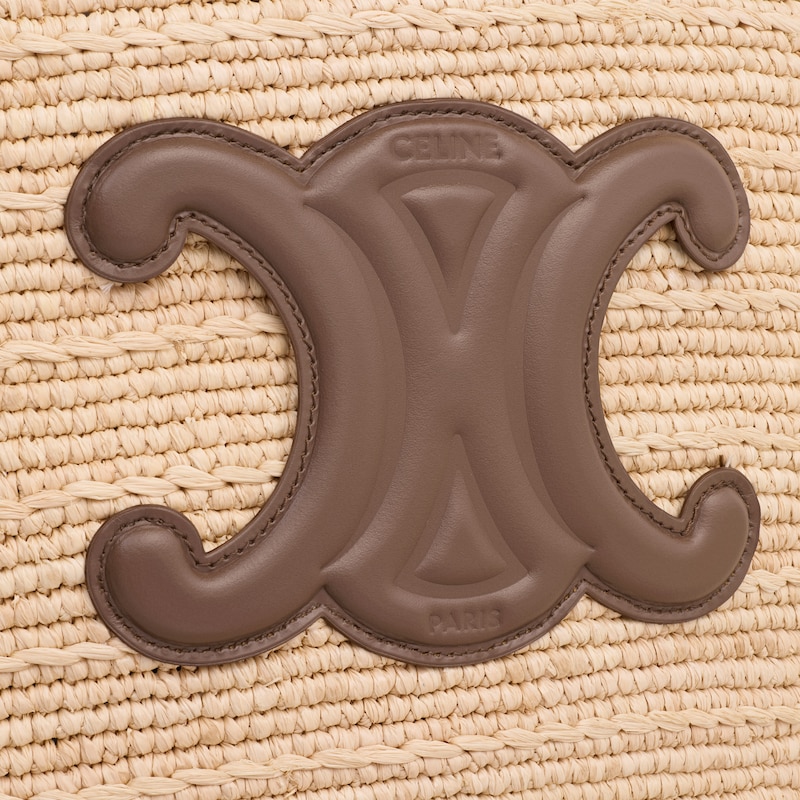 BOLSO TRIOMPHE CELINE CLASSIC PANIER MEDIANO DE RAFIA Y PIEL DE BECERRO - MARRÓN GLASEADO - CLASSIC PANIER - 1 | CELINE