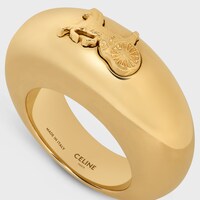 Celine金色飾面黃銅馬車圖案戒指 - 金色 -  - 2 | CELINE