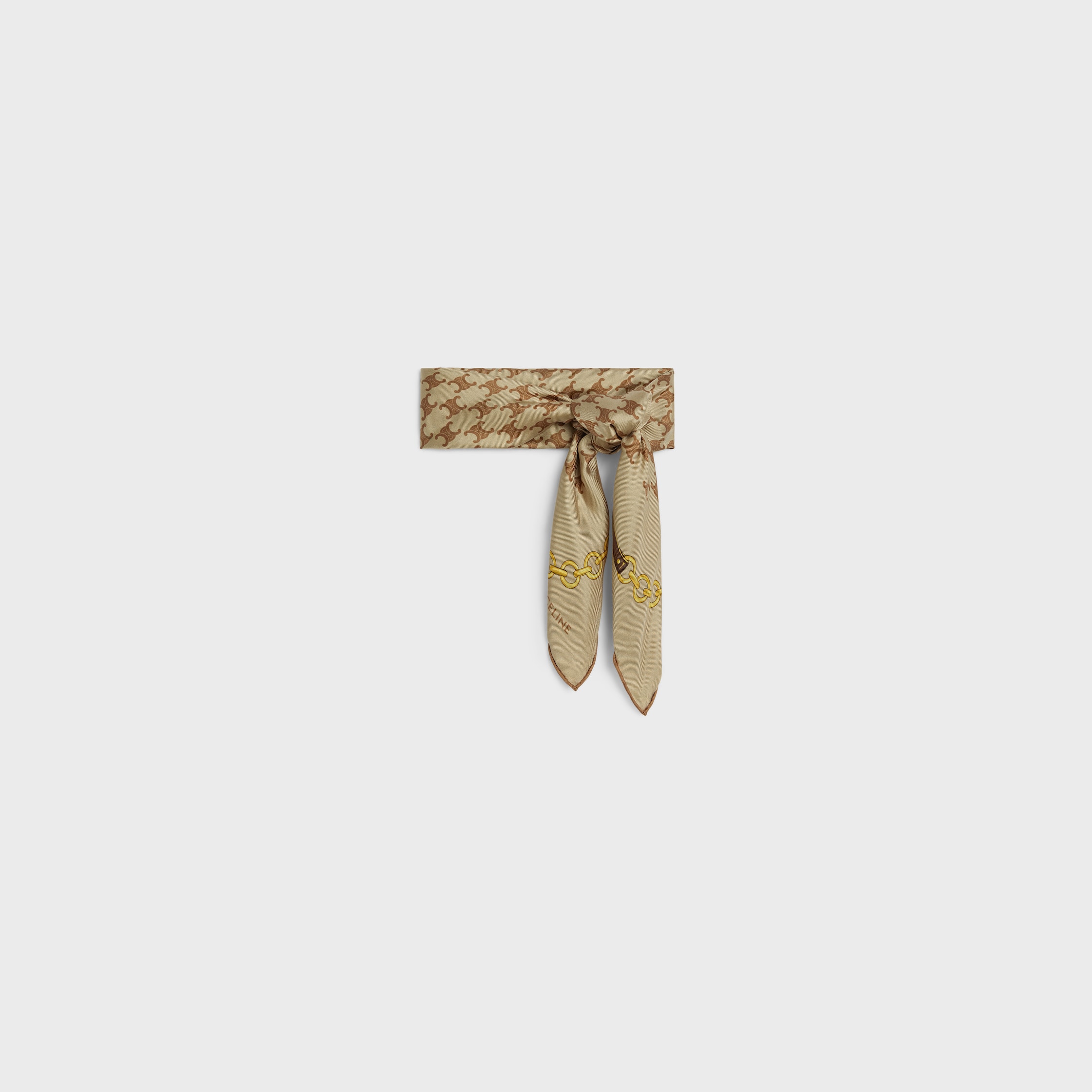 CELINE｜ (BANDANA IN COTTON AND SILK (2AWB6100Z 01VA)) CELINE bandana in cotton and silk | REVERSIBLE