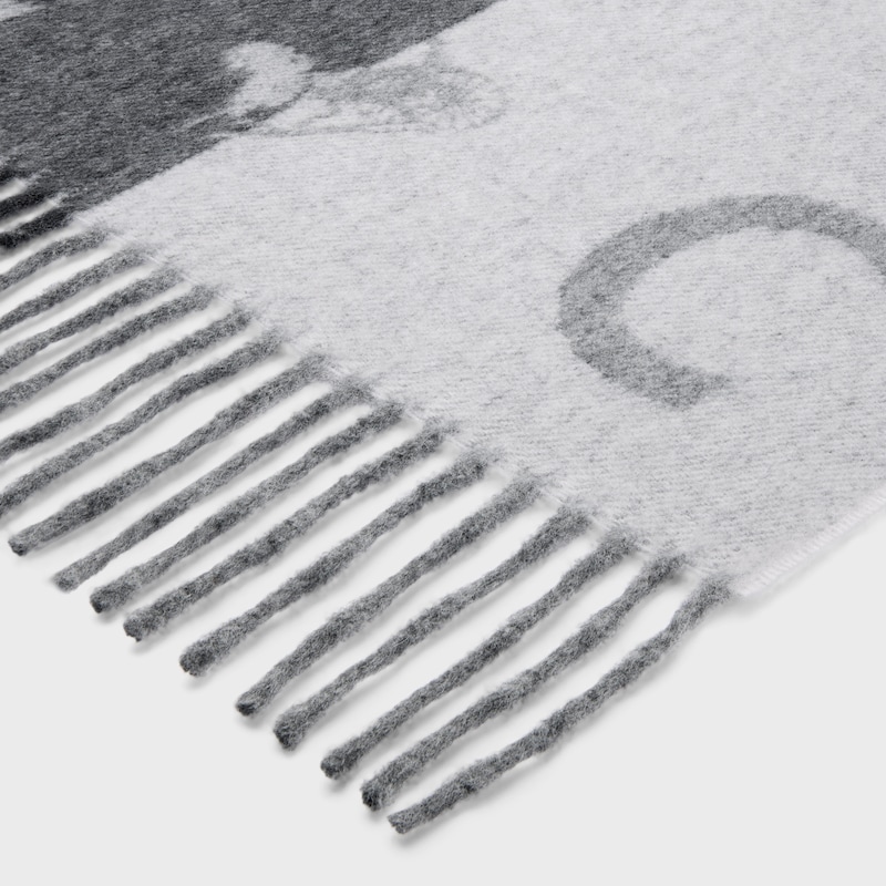 BUFANDA DE LANA Y CACHEMIRA - GRIS/BLANCO -  - 1 | CELINE