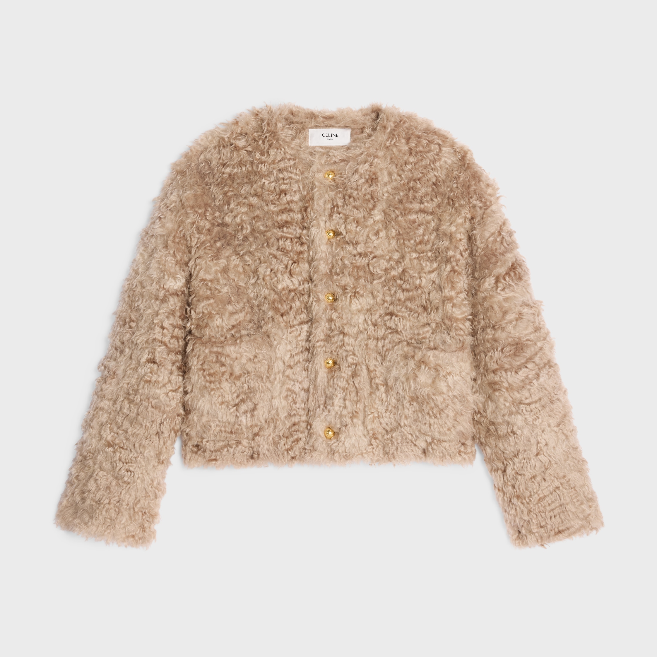 cardigan jacket in bouclé mohair - BLONDE PLATINE | CELINE