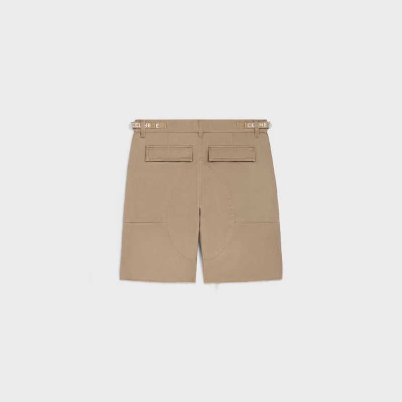 celine cargo shorts in cotton - TAUPE -  - 1 | CELINE