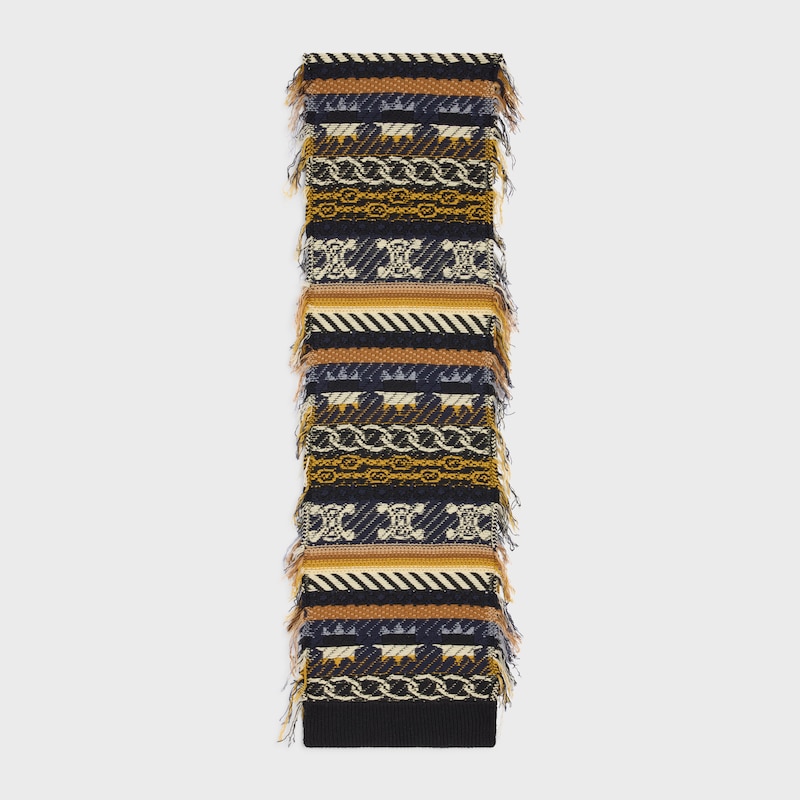 scarf IN jacquard cashmere - BROWN / GREY -  - 1 | CELINE