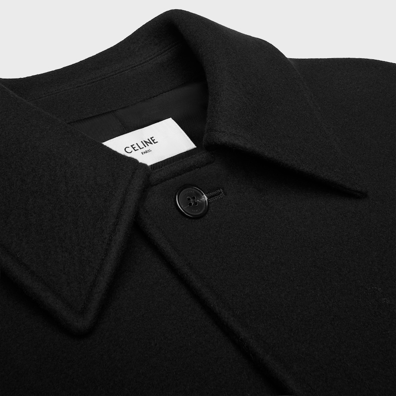 ABRIGO DE FIELTRO DE LANA DE DOBLE FAZ - NEGRO -  - 1 | CELINE