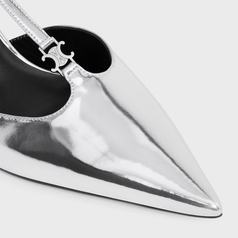 CELINE KITTEN T-BAR STRAP PUMP IN Mirror Laminated Calfskin - SILVER -  - 1 | CELINE