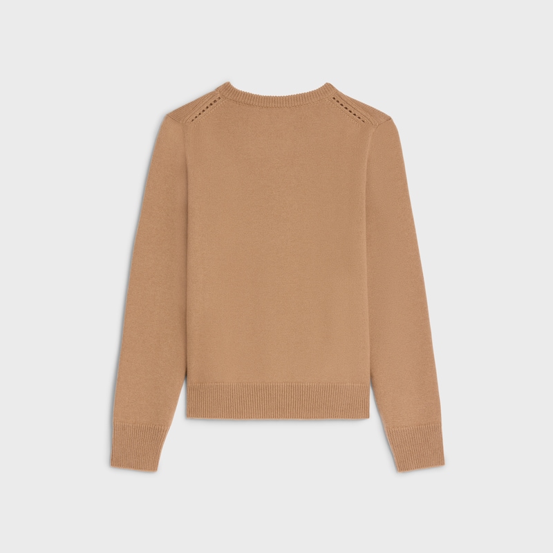 crew neck sweater in heritage cashmere - CAMEL -  - 1 | CELINE