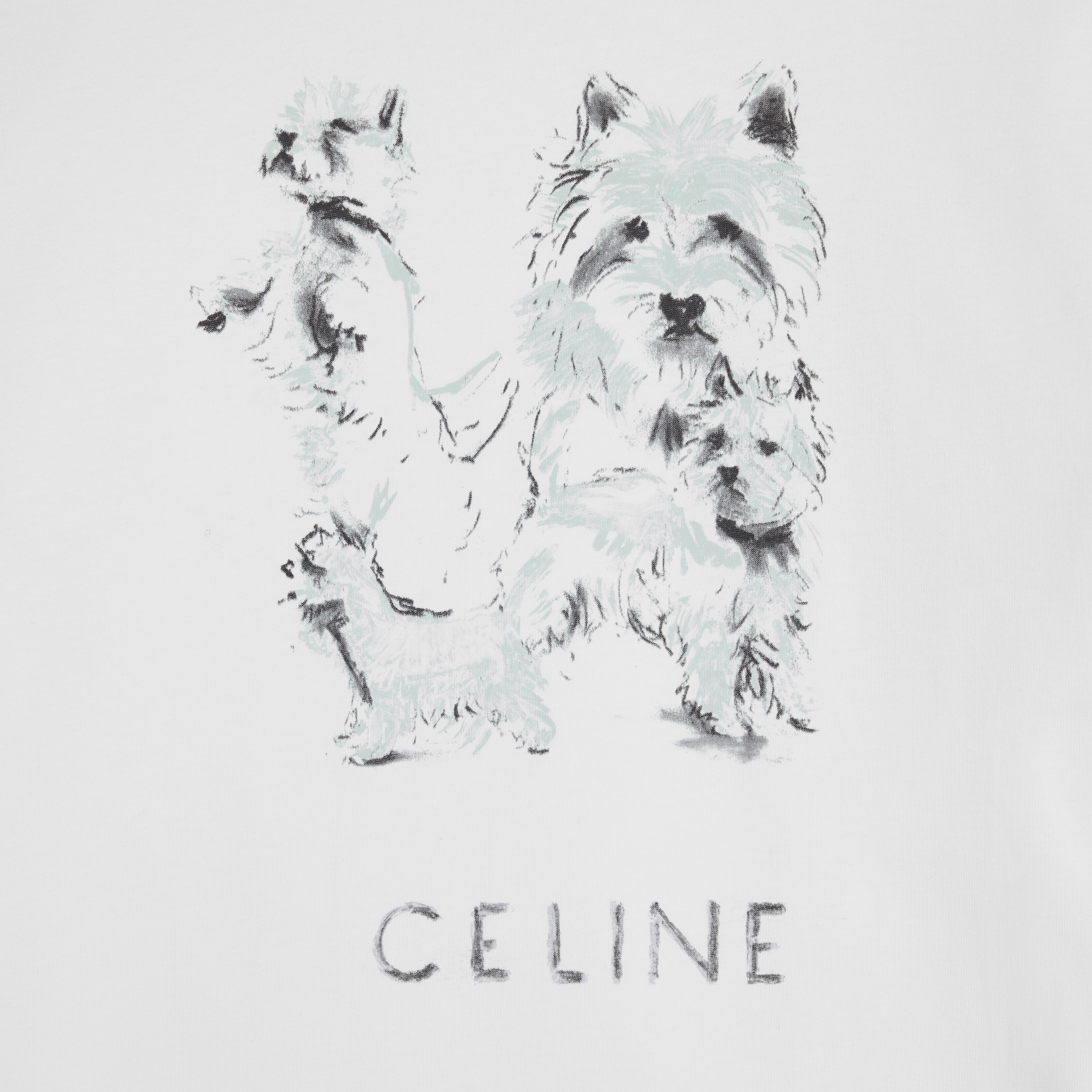 OVERSIZED T-SHIRT IN COTTON JERSEY - OFF WHITE/GRIS | CELINE