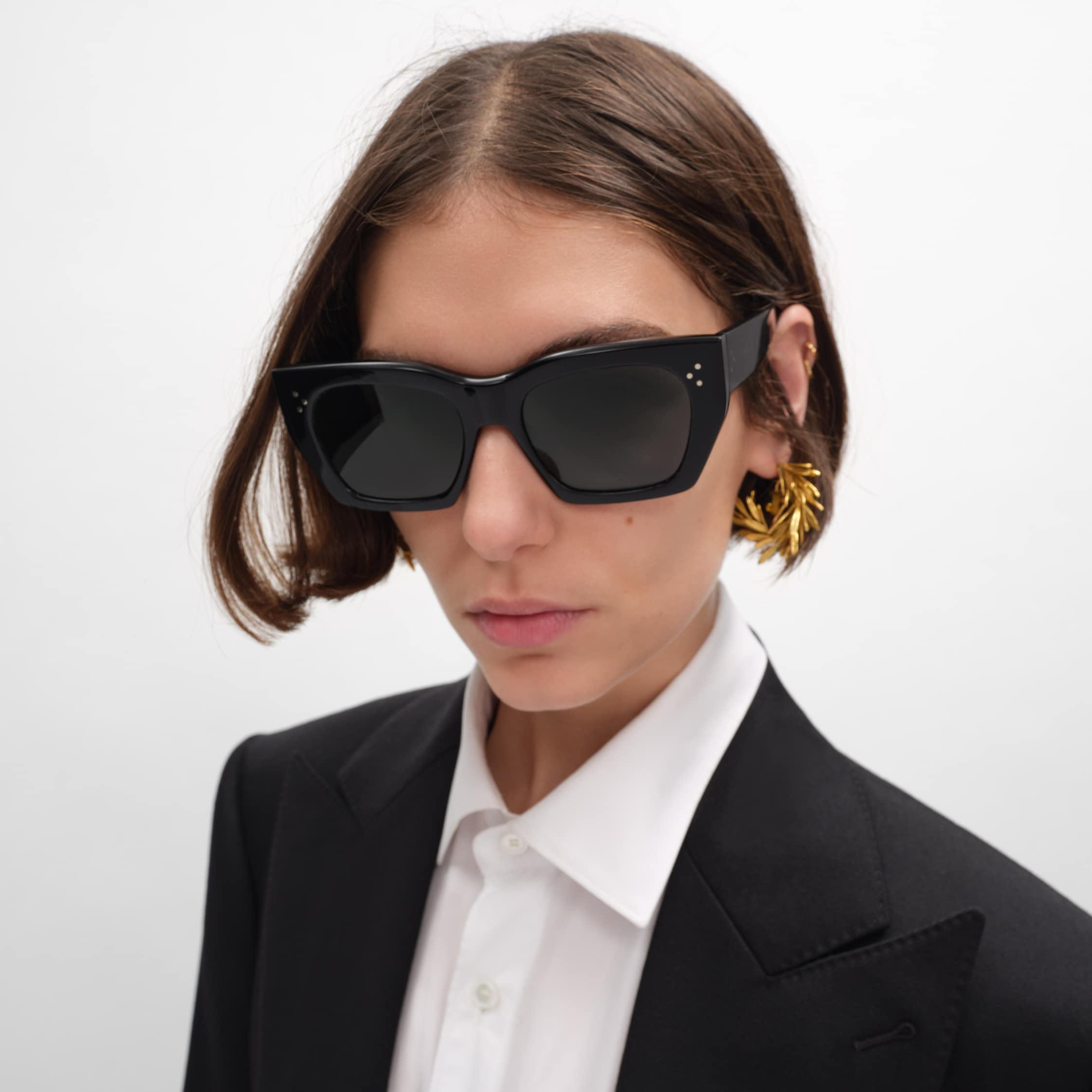 Cat Eye S342 sunglasses in Acetate - BLACK | CELINE