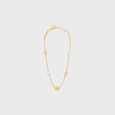 CELINE 레 페를르 팔찌 - 레진 펄, 스트라스, 골드 피니시 브라스 - 골드 / 아이보리 -  - tileIndex | CELINE